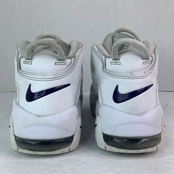 NIKE AIR MORE UPTEMPO WHITE ALL OVER LACE TIE DH9723- 100 US SZ 2.5Y - Picture 6 of 10